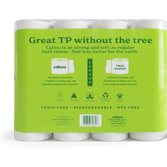 Bamboo Toilet Paper, Septic Safe Chemical Free Toilet Paper, Biodegradable - Picture 3 of 7